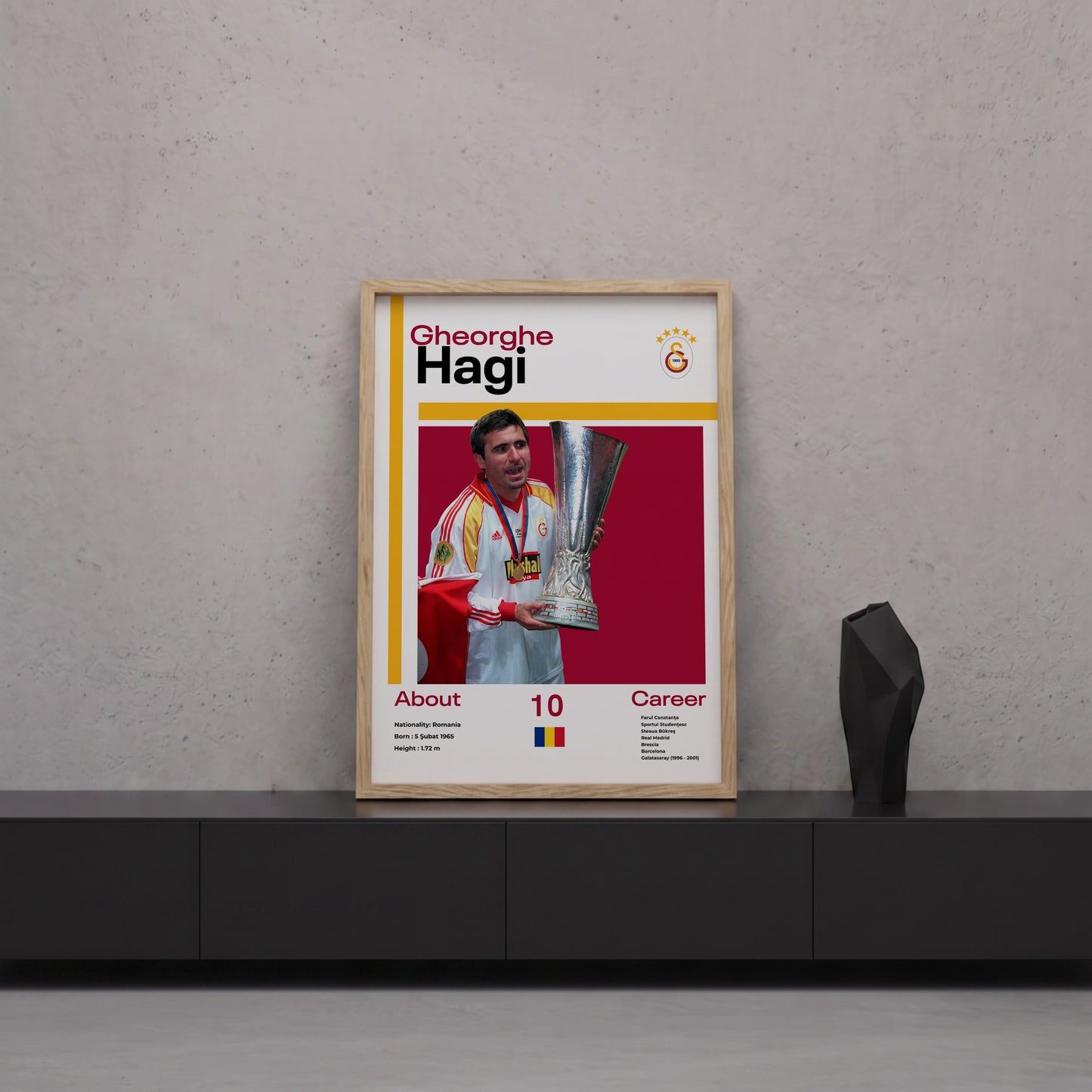 Gheorghe Hagi Tasarım Poster Tablo