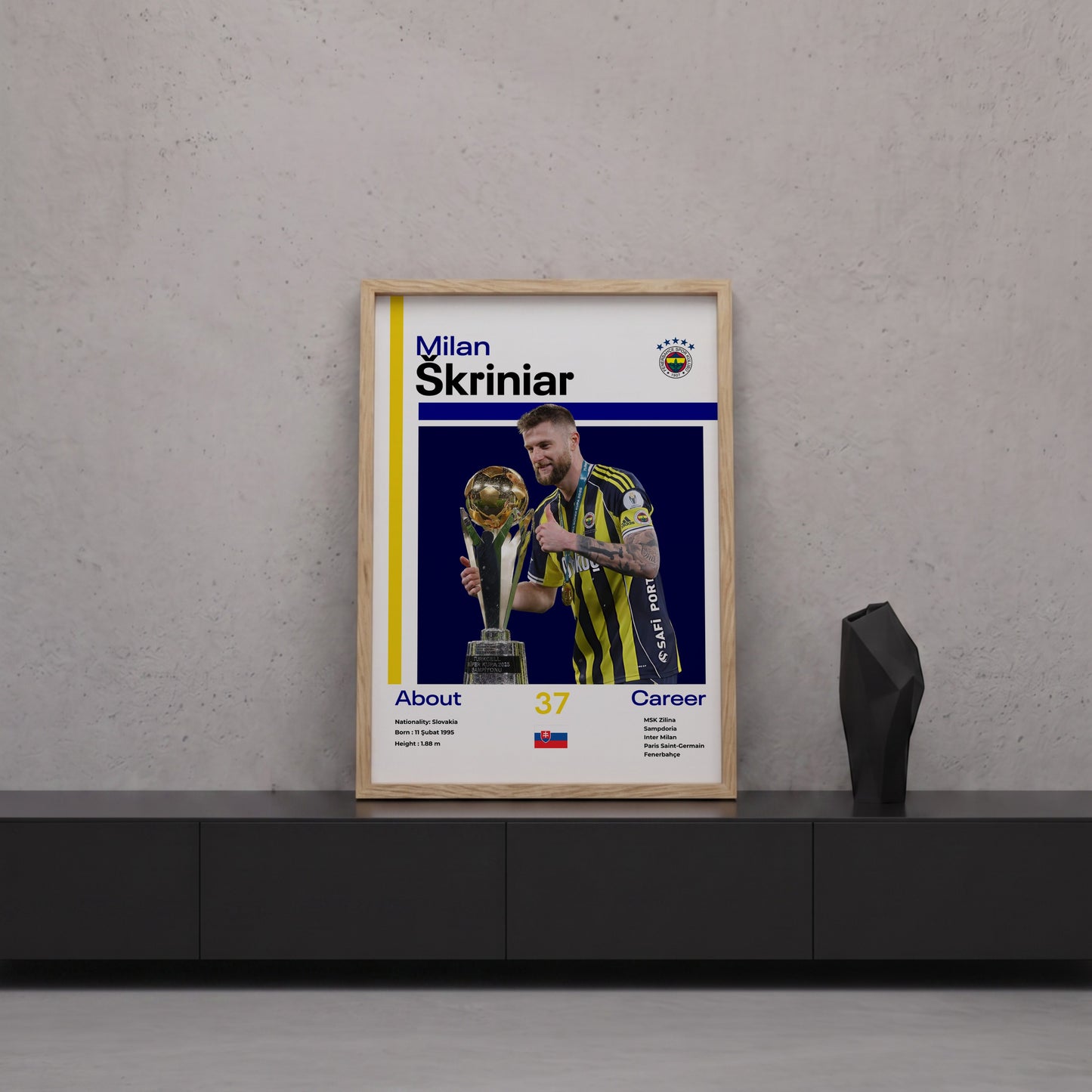 Milan Skriniar Tasarım Poster Tablo