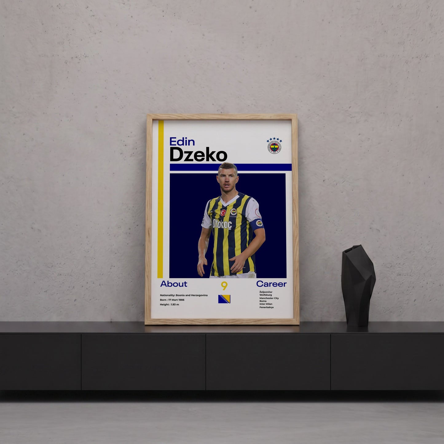 Edin Dzeko Tasarım Poster Tablo