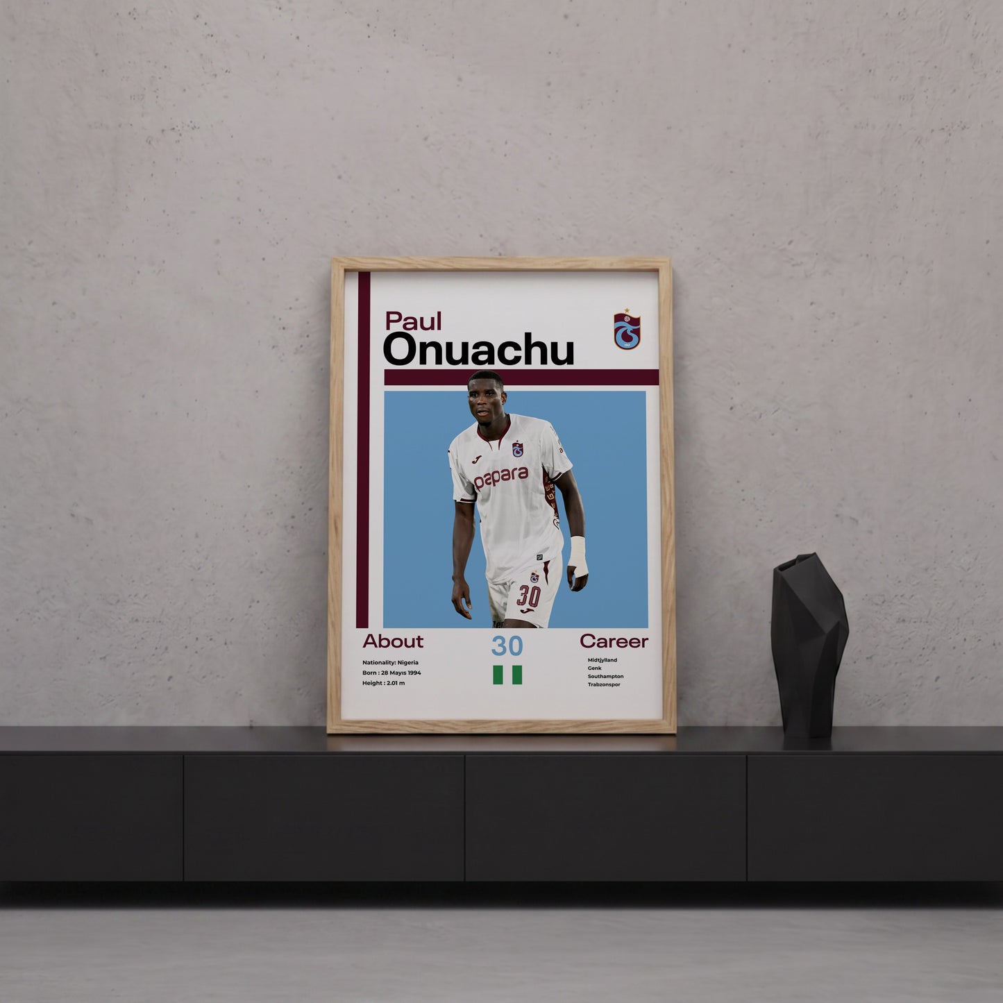 Paul Onuachu Tasarım Poster Tablo