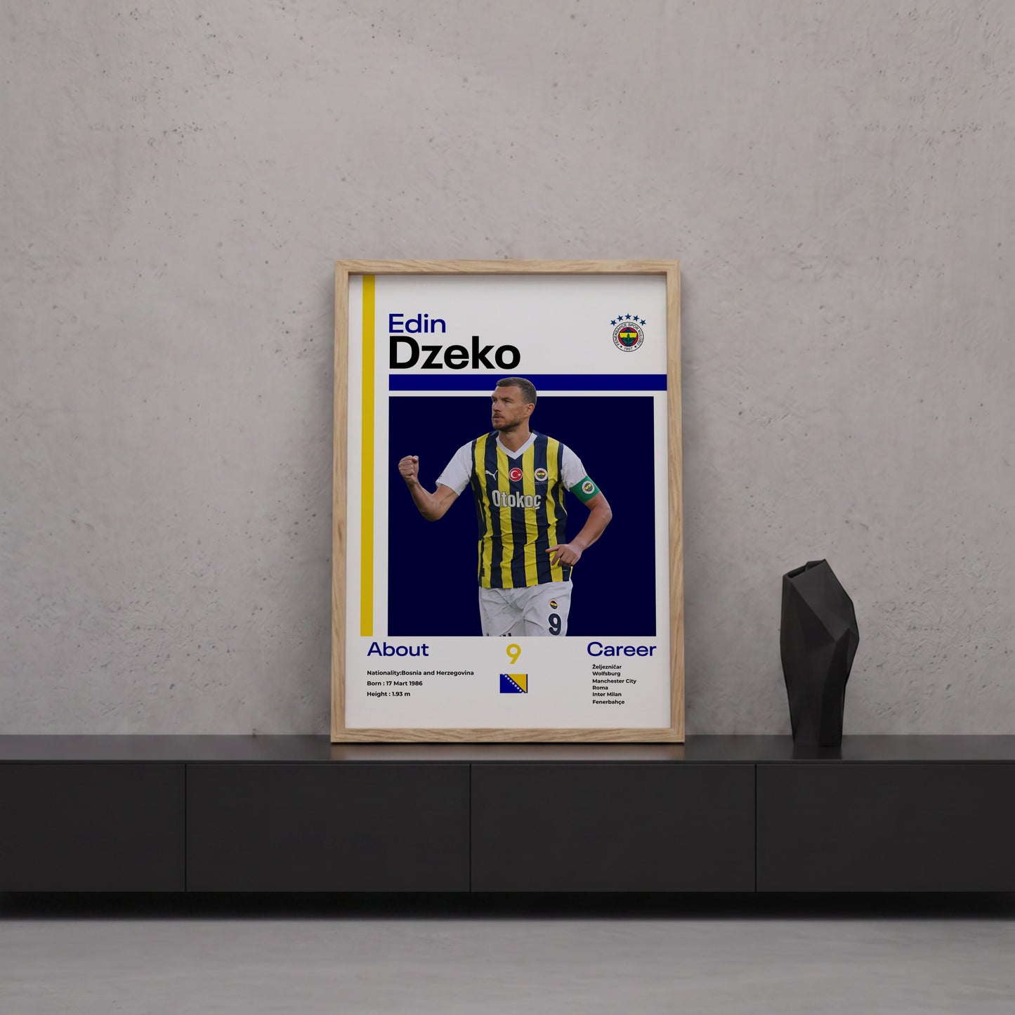 Edin Dzeko Tasarım Poster Tablo