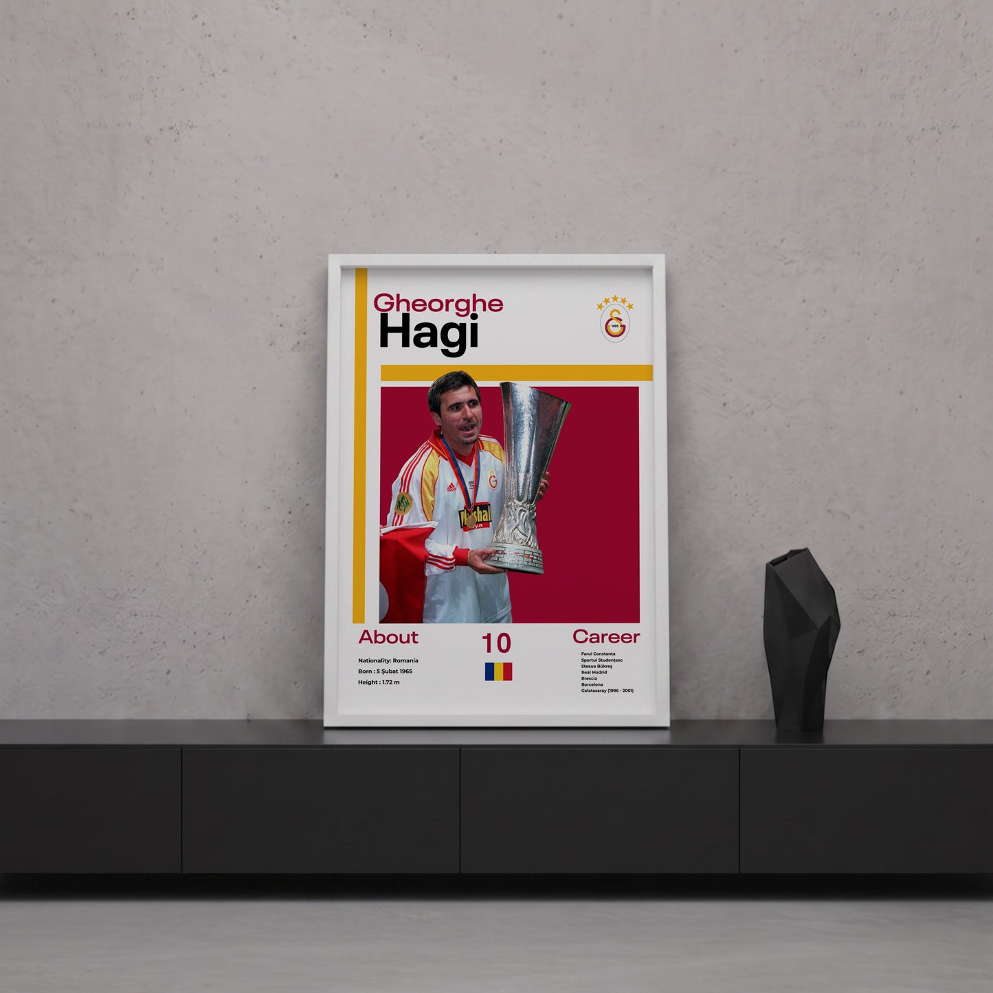 Gheorghe Hagi Tasarım Poster Tablo