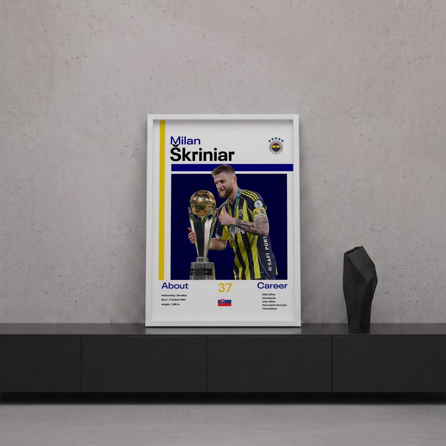Milan Skriniar Tasarım Poster Tablo