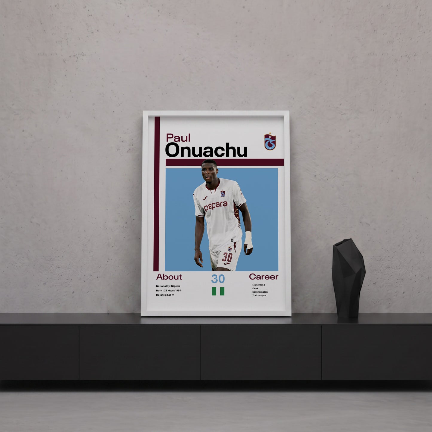 Paul Onuachu Tasarım Poster Tablo