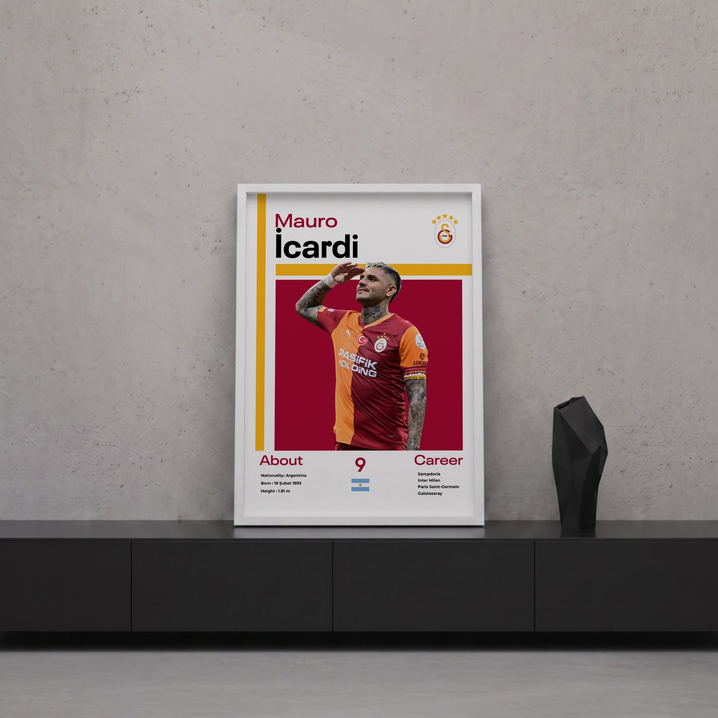 Mauro İcardi Tasarım Poster Tablo
