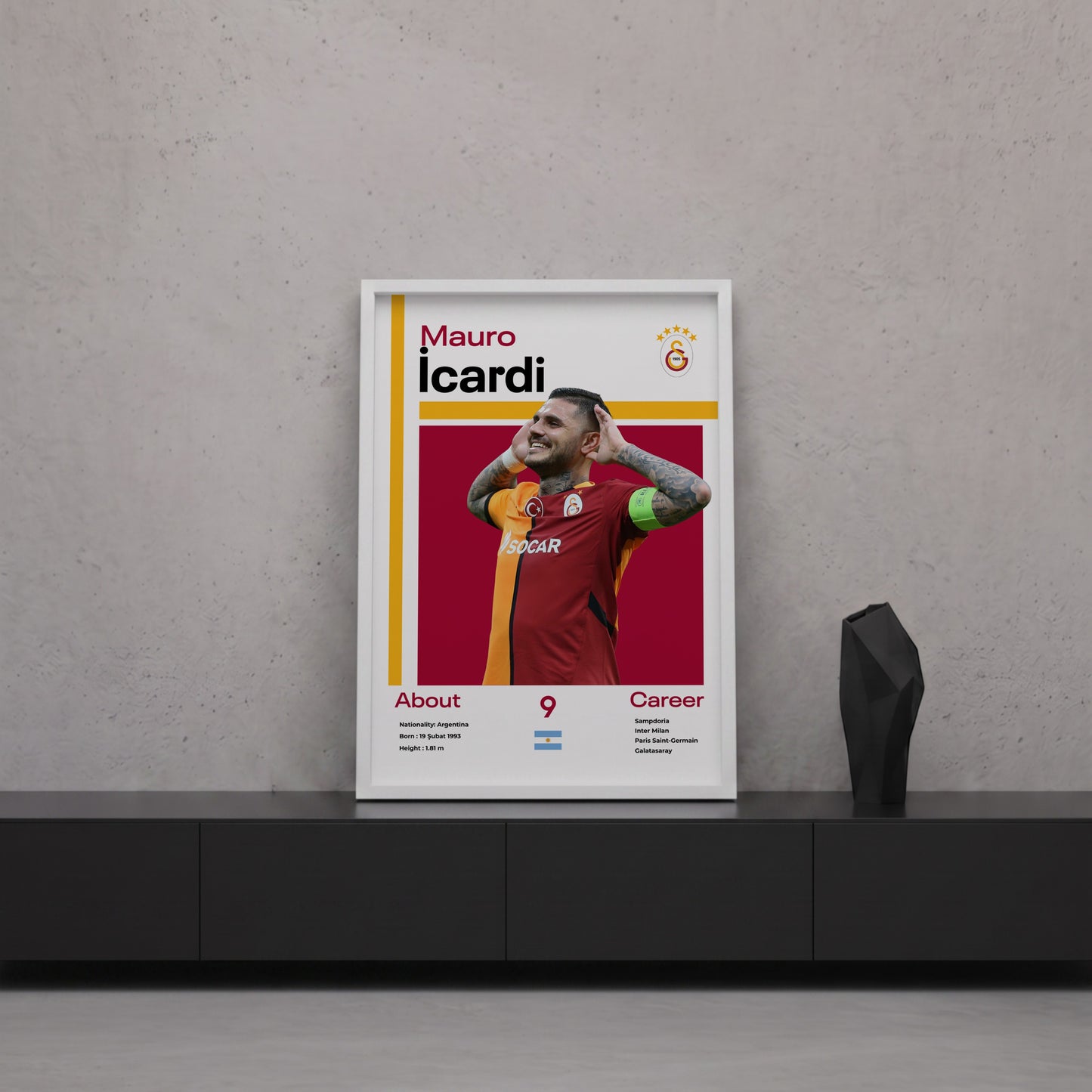 Mauro İcardi Tasarım Poster Tablo