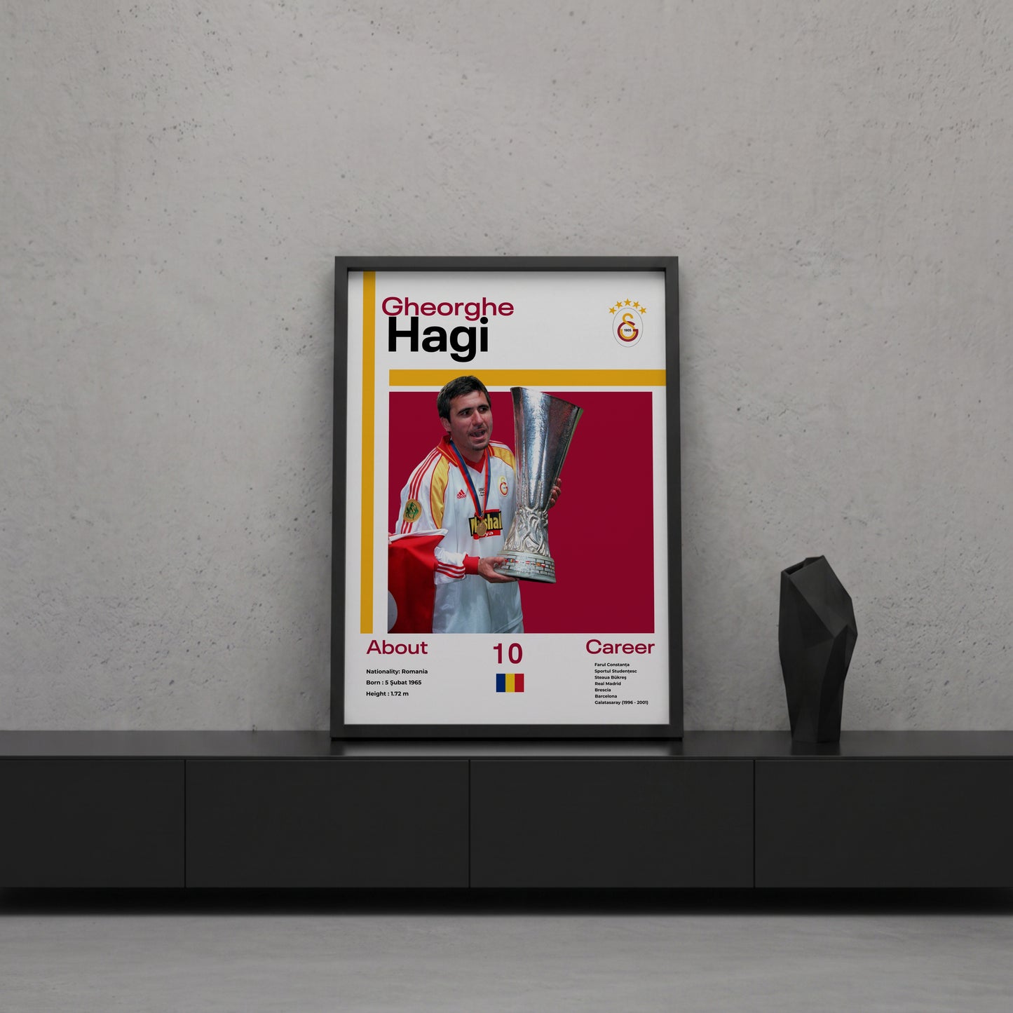 Gheorghe Hagi Tasarım Poster Tablo