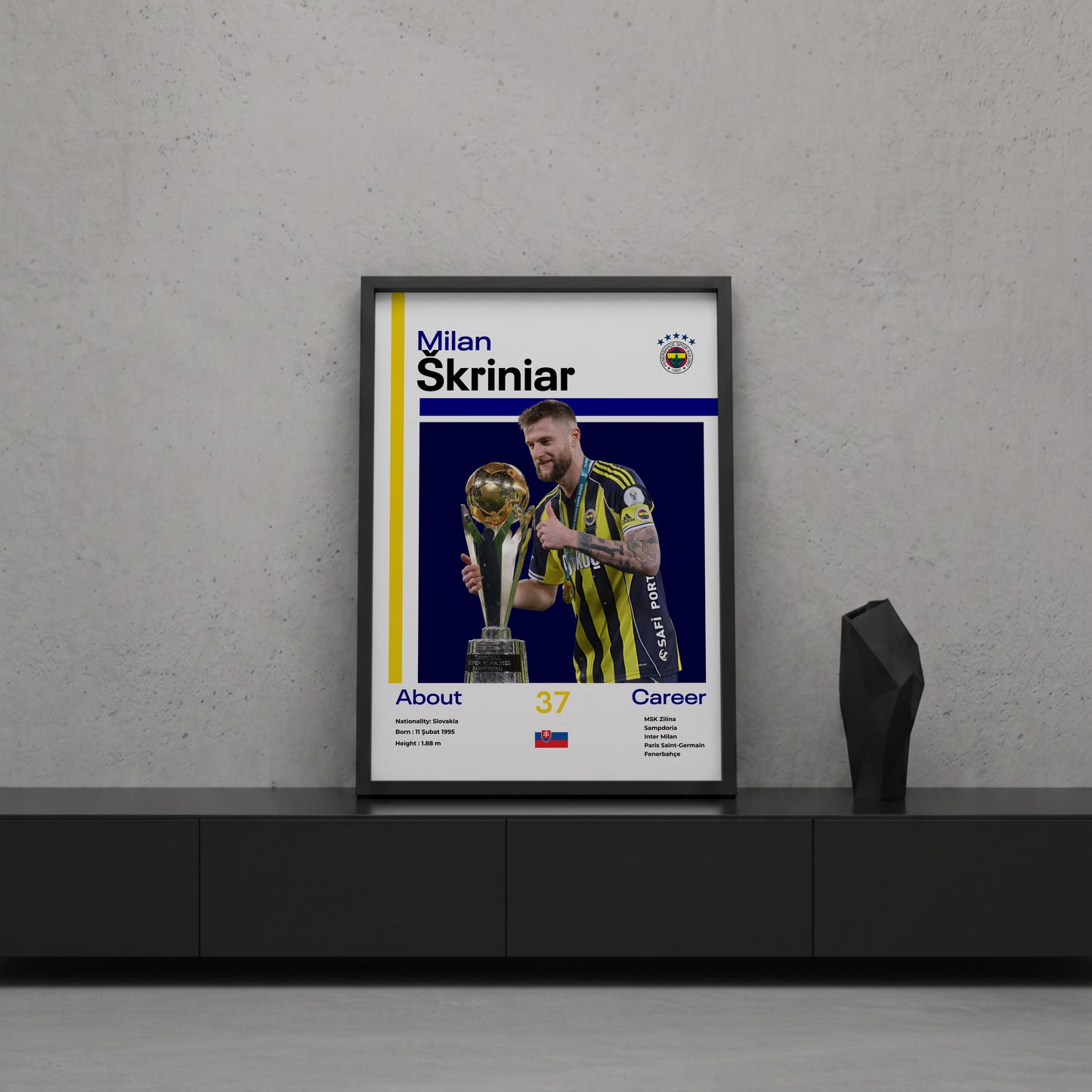Milan Skriniar Tasarım Poster Tablo
