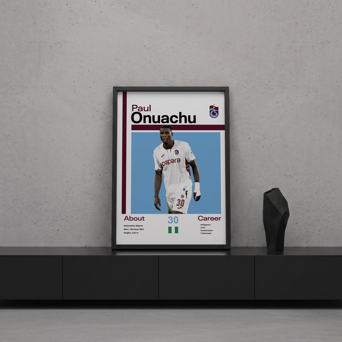 Paul Onuachu Tasarım Poster Tablo