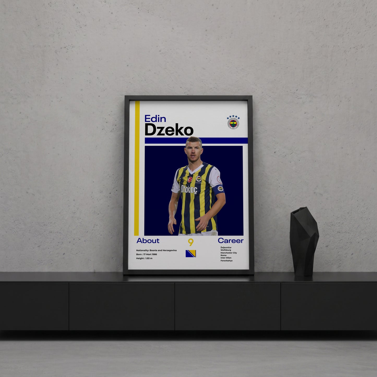 Edin Dzeko Tasarım Poster Tablo