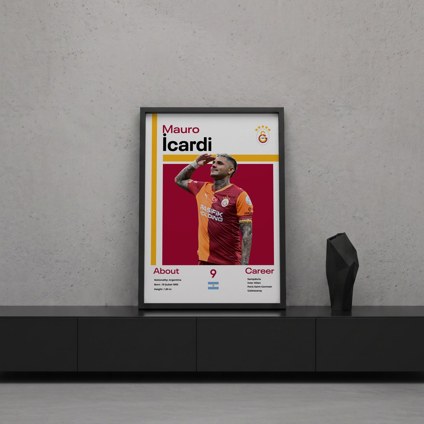 Mauro İcardi Tasarım Poster Tablo