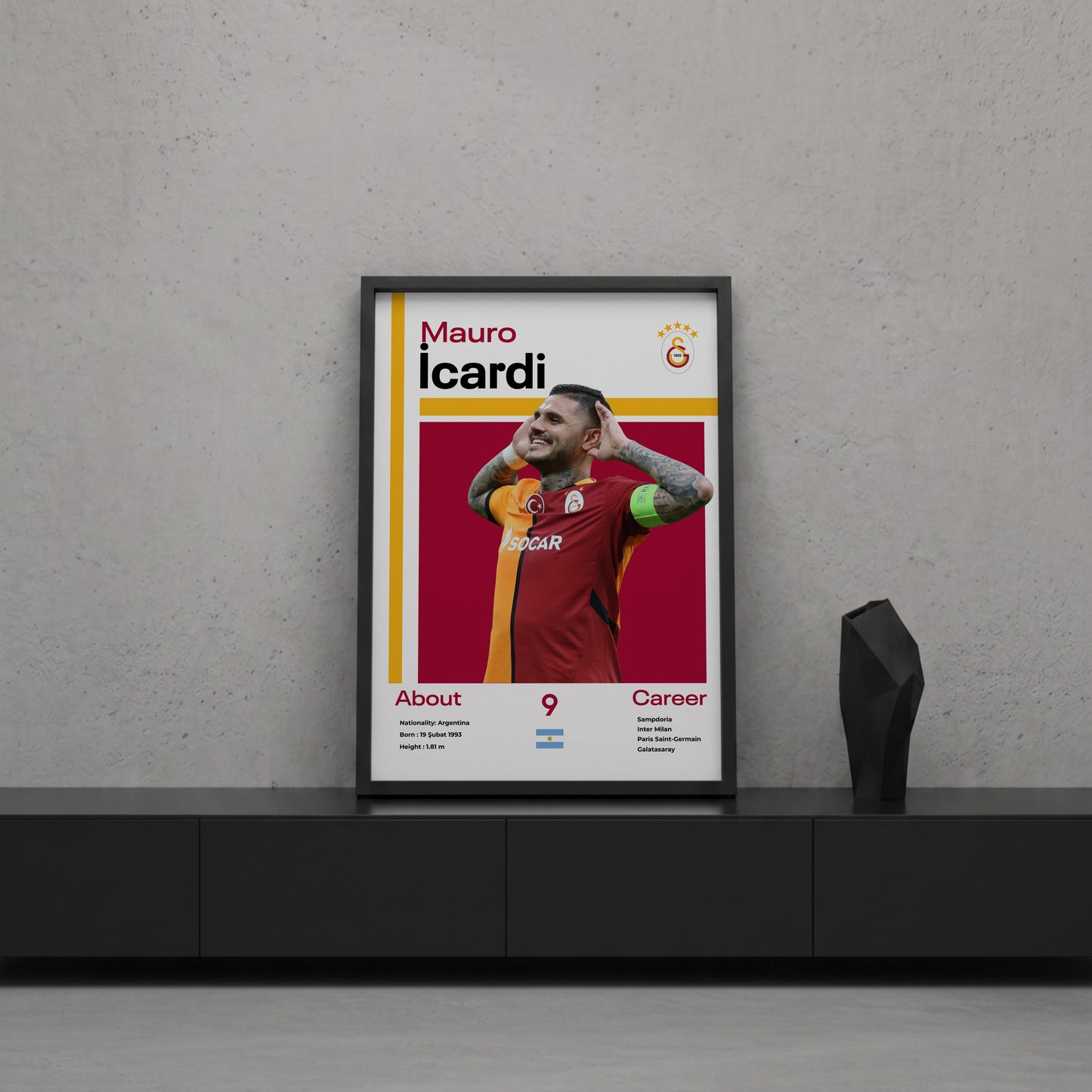 Mauro İcardi Tasarım Poster Tablo